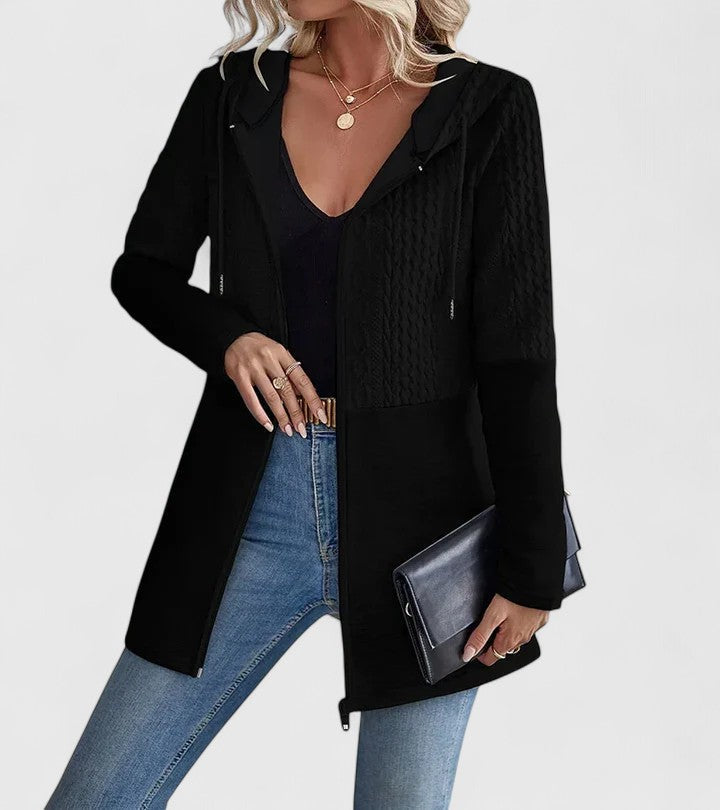 Women's Sophisticated Jacket Tailored Fit Long Sleeve Notched Collar Layering