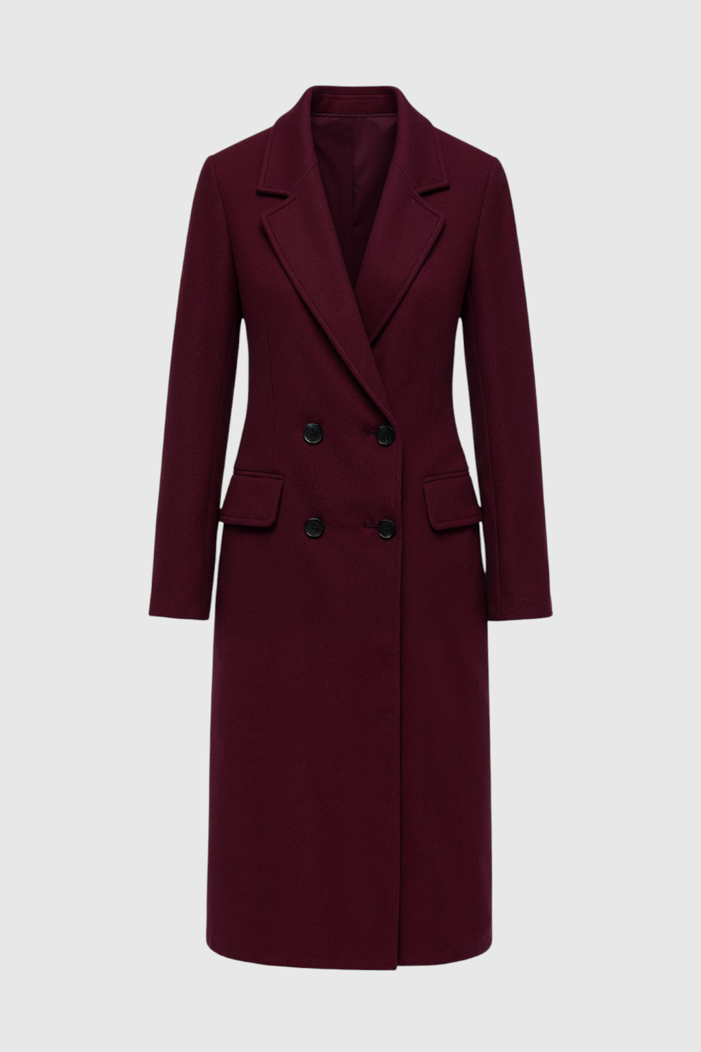 Women's Winter Coat Tailored Fit Long Sleeve Button Closure Warm Stylish