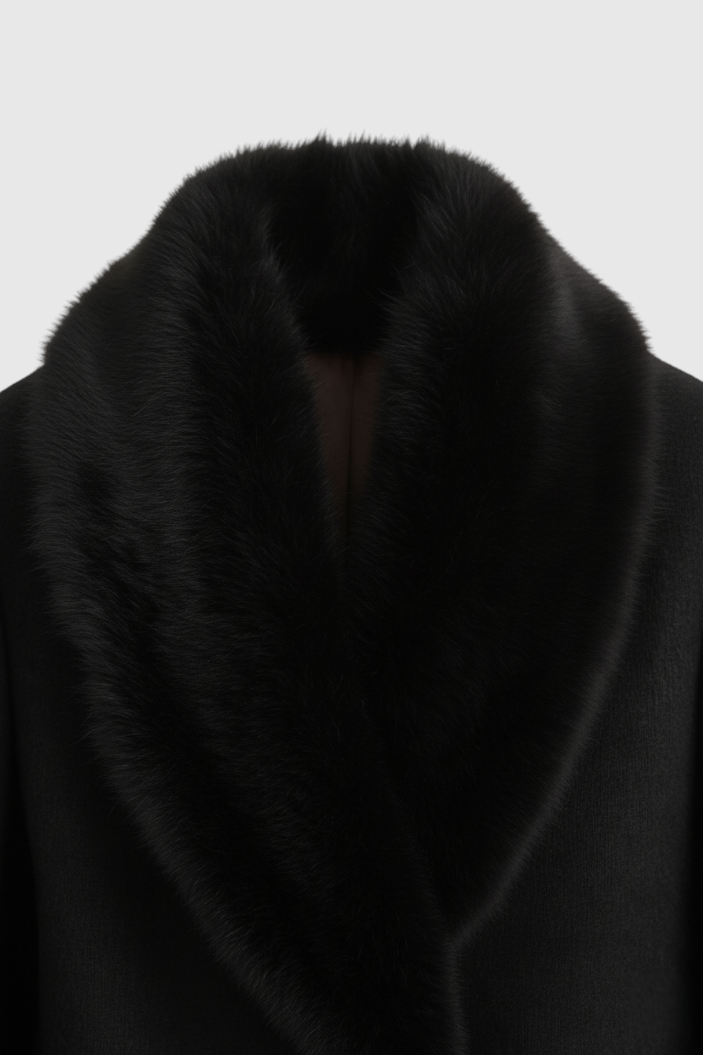 Women's Long Wool Blend Winter Coat Faux Fur Collar Stylish Warm Layering