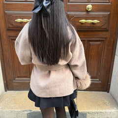 Women's Sophisticated Winter Coat Tailored Fit Long Sleeve Button Closure Elegant Outerwear
