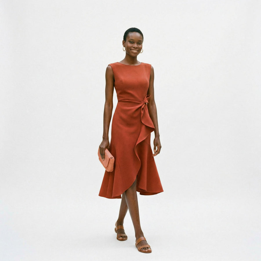 Women's Asymmetric Midi Weddings Formal Dress Outfit for Summer Holidays Weddings Parties and Everyday Wear