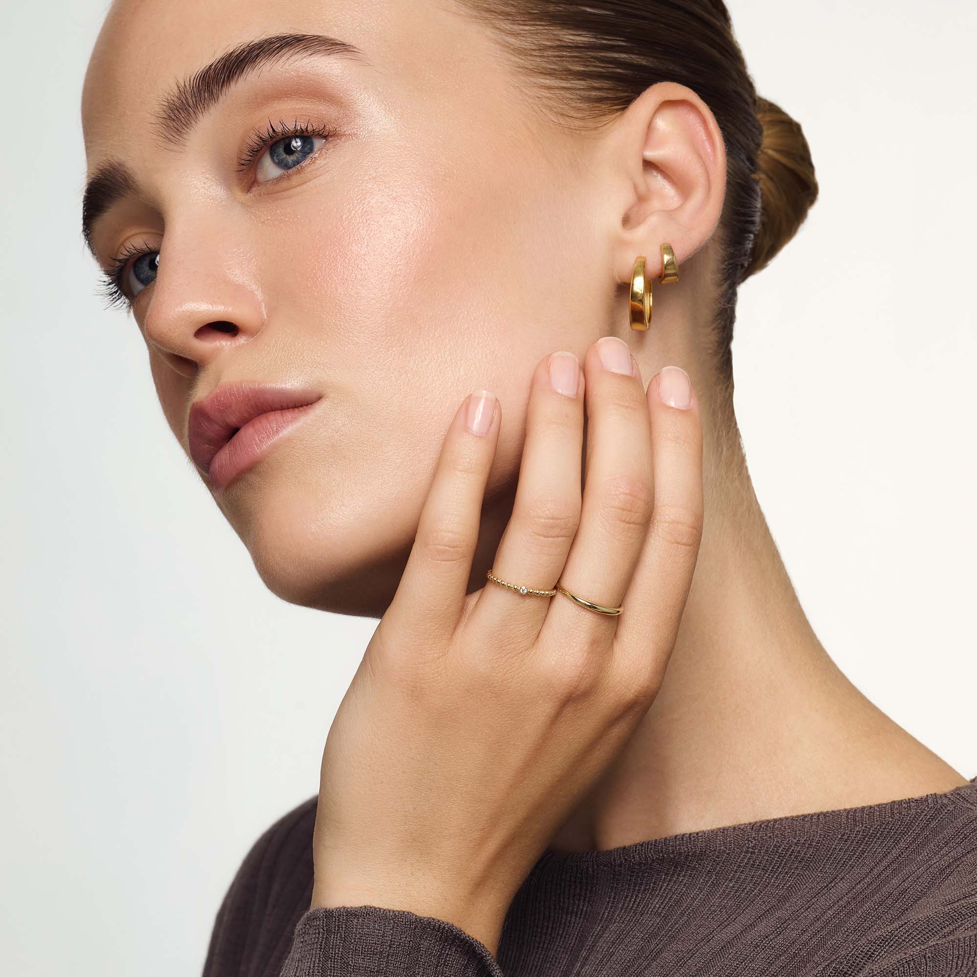 Women's Gold Slim Dome Ring Statement Jewellery Jewelry Gift for Women Weddings Parties Prom and Everyday Wear