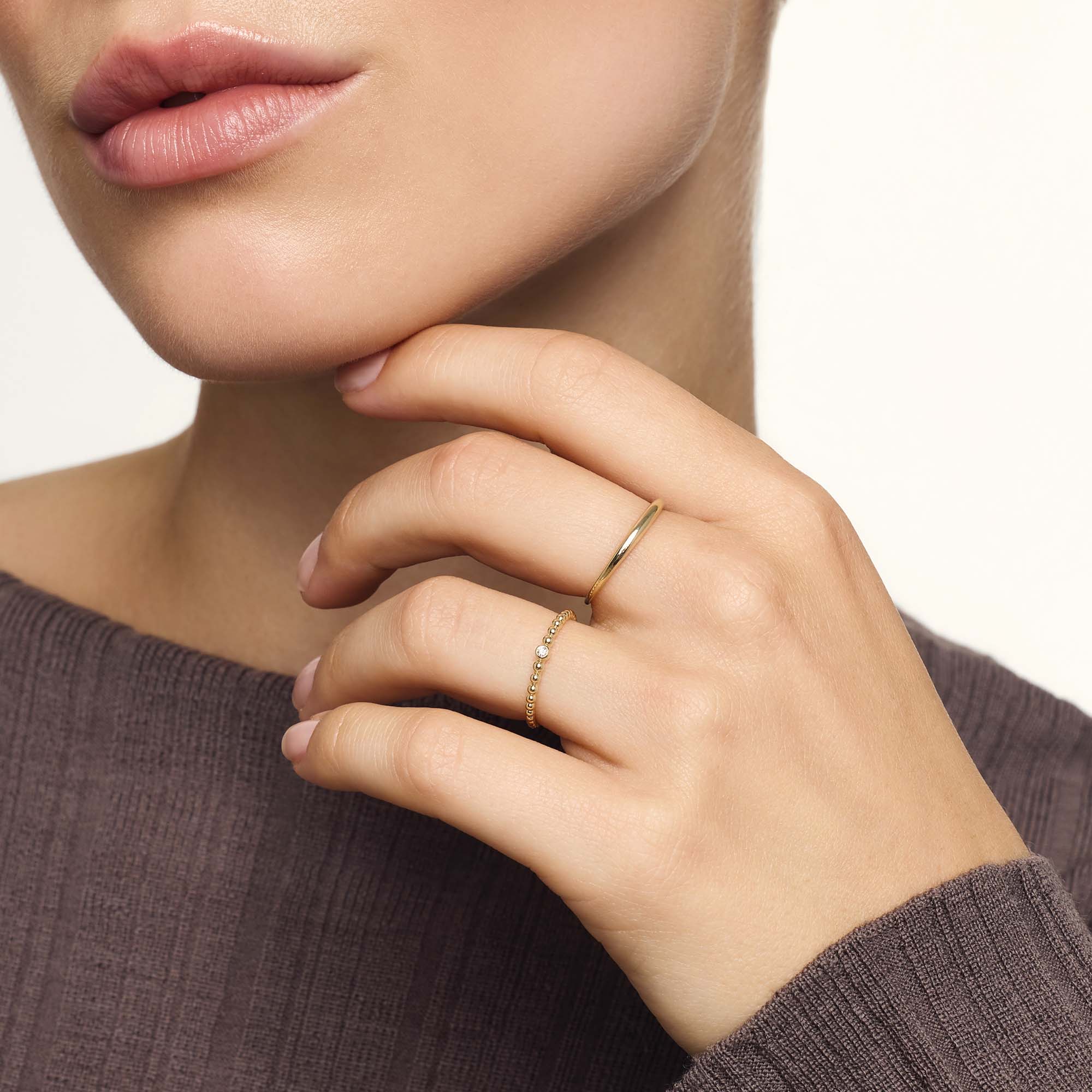 Women's Gold Slim Dome Ring Statement Jewellery Jewelry Gift for Women Weddings Parties Prom and Everyday Wear