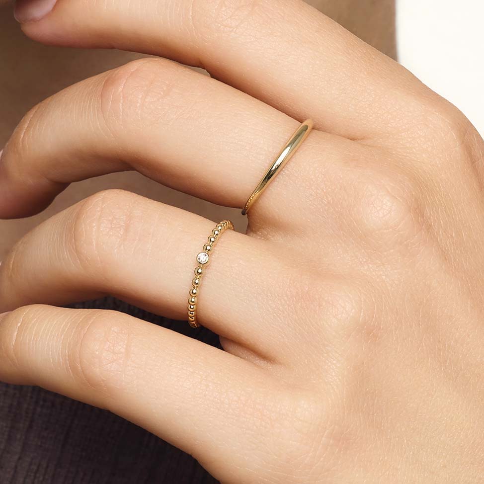 Women's Gold Slim Dome Ring Statement Jewellery Jewelry Gift for Women Weddings Parties Prom and Everyday Wear