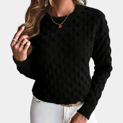 Women's Classic Cable Knit Sweater Crewneck Long Sleeve Versatile Layering