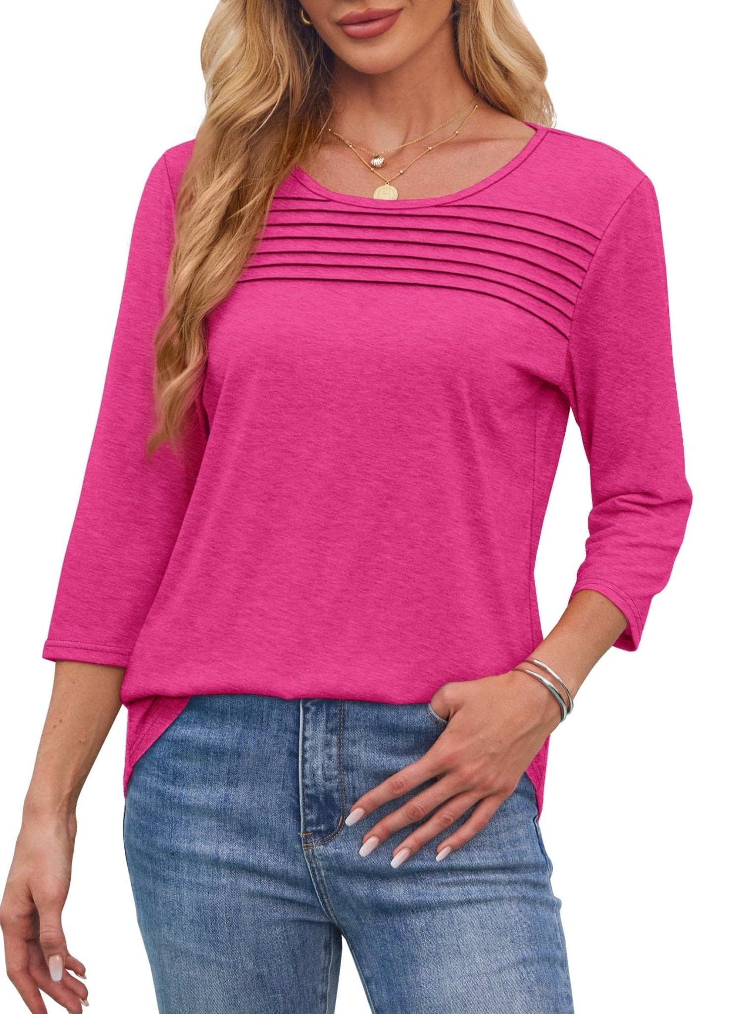 Women's Pleated Top Outfit for Work Brunch Casual Days and Everyday Wear
