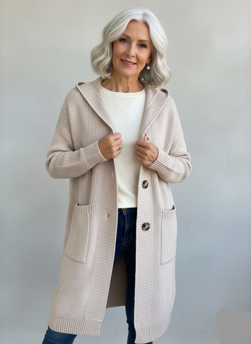 Women's Cozy Longline Cardigan Hooded Relaxed Fit Layering Casual Everyday