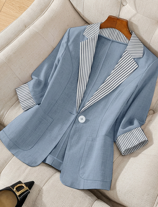 Women's Office Blazer Coat Classy Button Front Long Sleeve Tailored Professional
