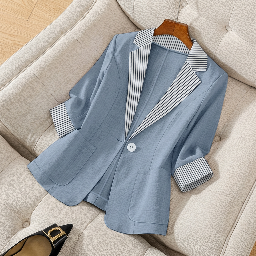 Women's Office Blazer Coat Classy Button Front Long Sleeve Tailored Professional