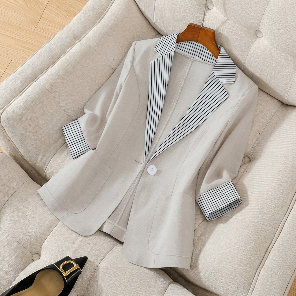 Women's Office Blazer Coat Classy Button Front Long Sleeve Tailored Professional