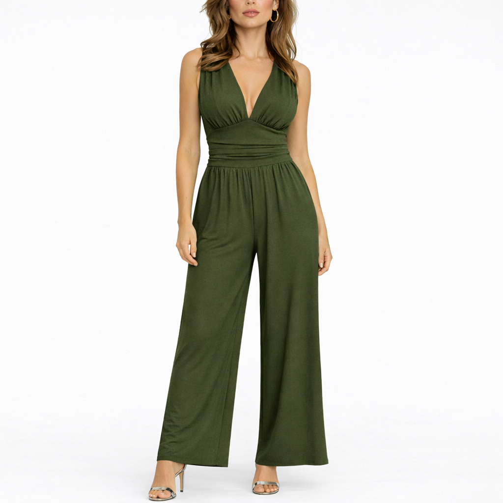 Women's Chic Sleeveless Jumpsuit Wide-Leg Relaxed Fit Casual Everyday
