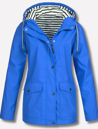 Women's Hooded Raincoat Zip Closure Stylish Outdoor Lightweight Protection
