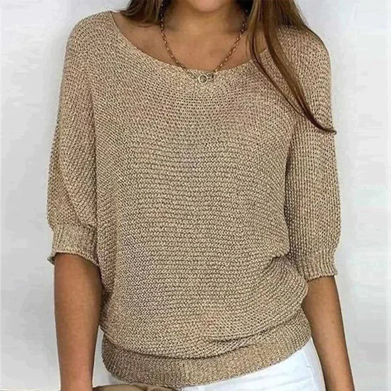 Women's Relaxed Fit Knit Casual Top Knitwear for Autumn Winter Layering Cosy Days and Everyday Wear