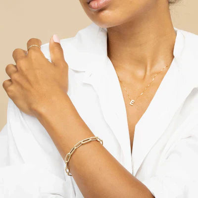 Women's Gold Initial Necklace Statement Jewellery Jewelry Gift for Women Weddings Parties Prom and Everyday Wear
