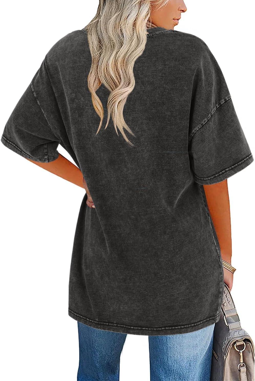 Women's Oversized Vintage T-Shirt Casual Relaxed Outfit for Work Brunch Casual Days and Everyday Wear