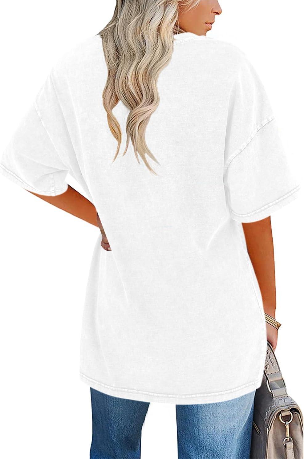 Women's Oversized Vintage T-Shirt Casual Relaxed Outfit for Work Brunch Casual Days and Everyday Wear