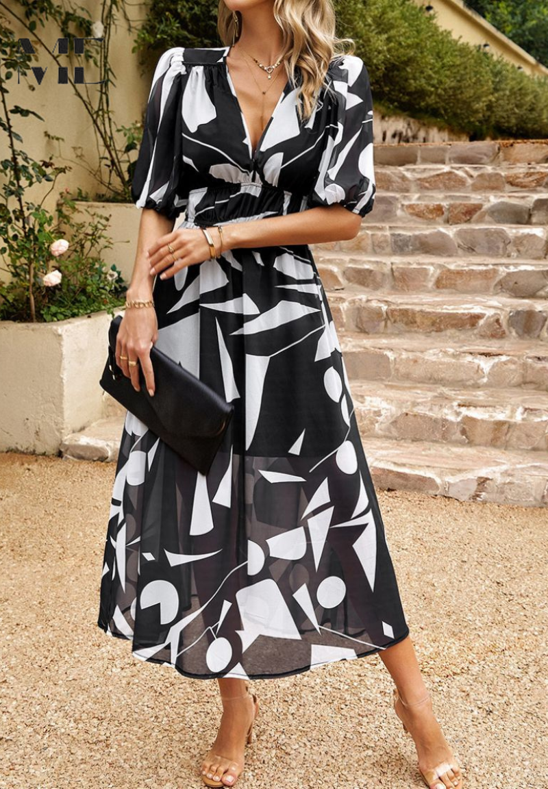 Women's Floral Midi Dress Outfit for Summer Holidays Weddings Parties and Everyday Wear