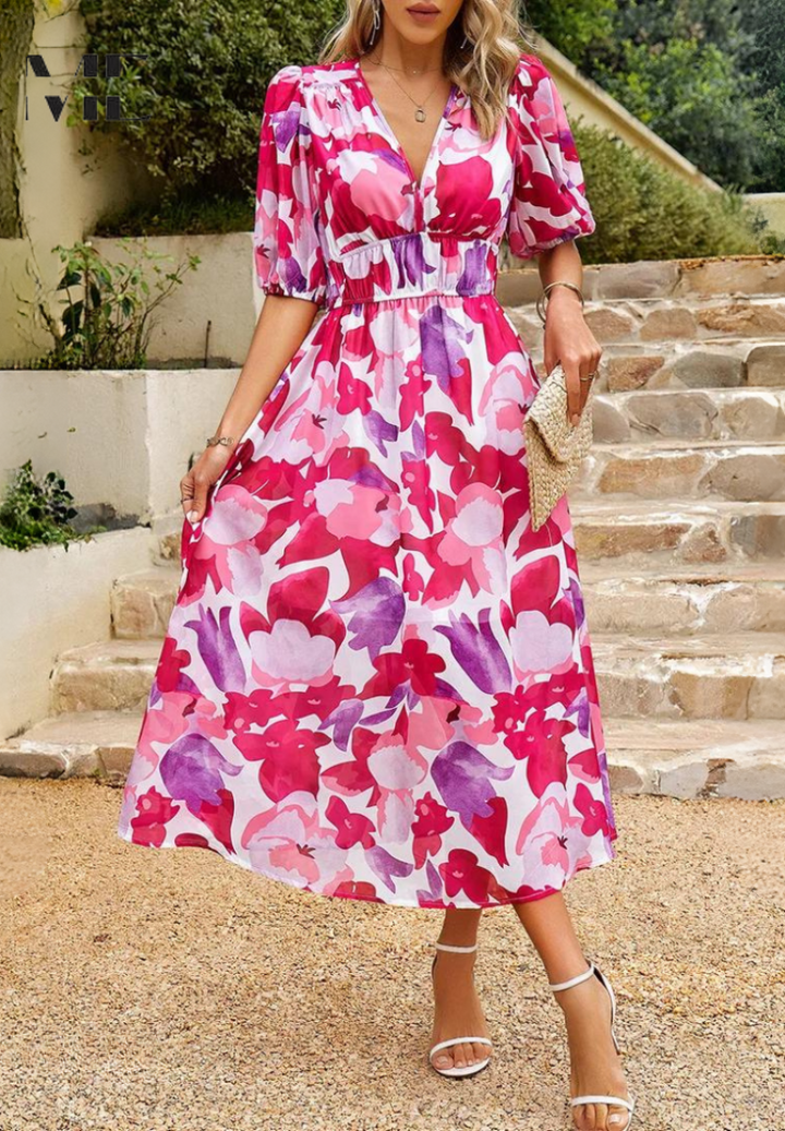 Women’s Elegant Floral Dress | Midi