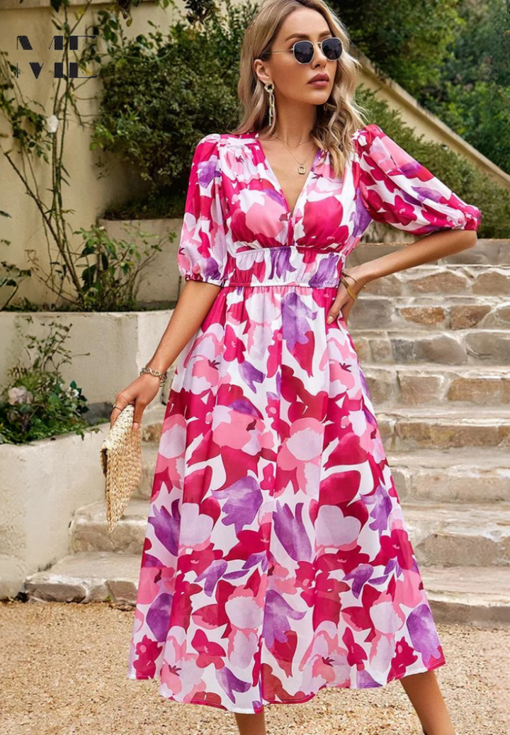 Women’s Elegant Floral Dress | Midi
