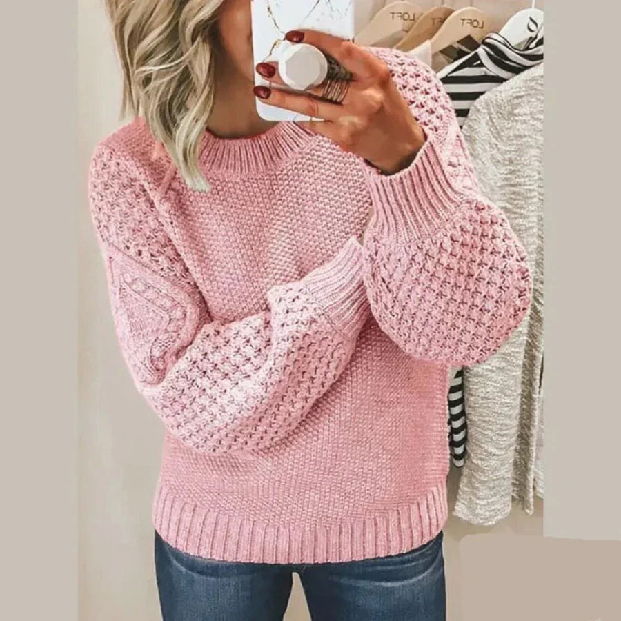 Women's Cozy Chic Sweater Relaxed Fit Long Sleeve Crew Neck Casual Everyday