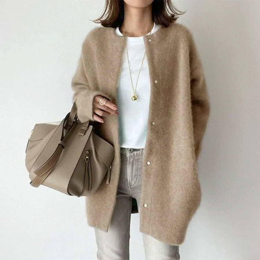 Women's Cozy Cardigan Open Front Long Sleeve Relaxed Fit Casual Everyday
