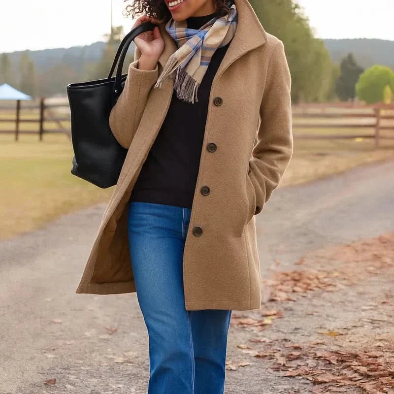 Women's Heritage Long Coat Relaxed Fit Classic Styling Everyday Layering