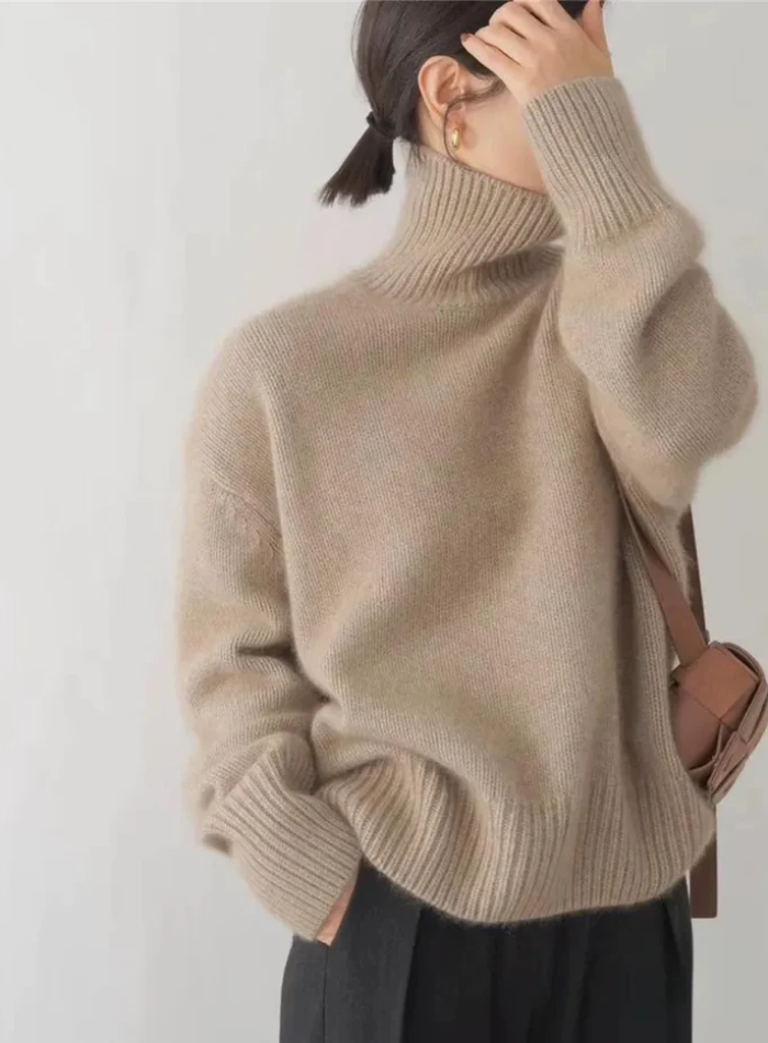 Women's Turtleneck Casual Sweater Knitwear for Autumn Winter Layering Cosy Days and Everyday Wear