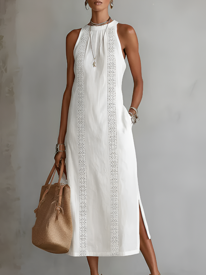 Women’s Elegant Dress | Midi with Mao Collar