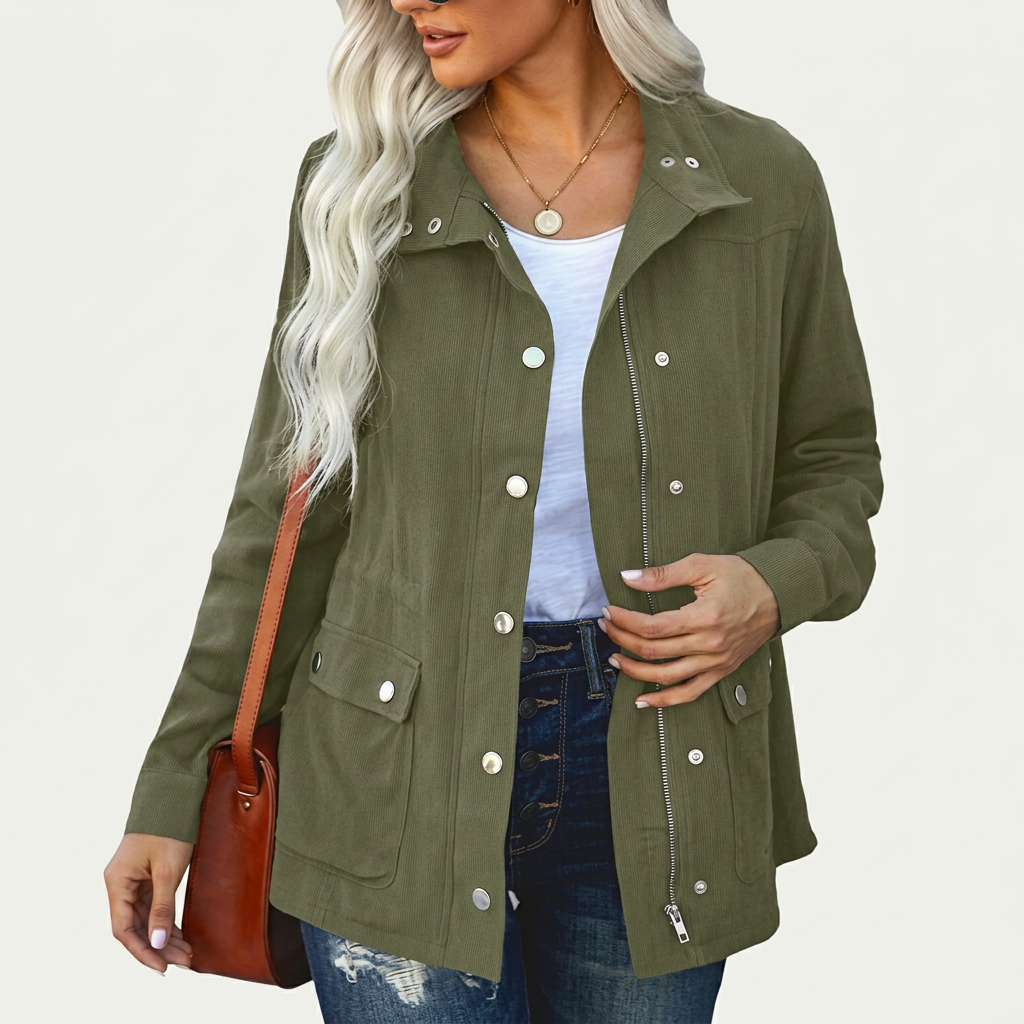 Women's Utility Jacket Relaxed Fit Long Sleeve Zip-Up Versatile Outdoor