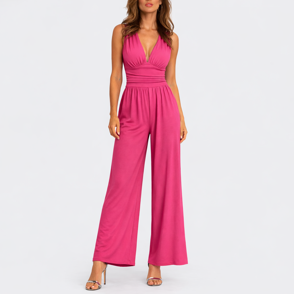 Women's Chic Sleeveless Jumpsuit Wide-Leg Relaxed Fit Casual Everyday