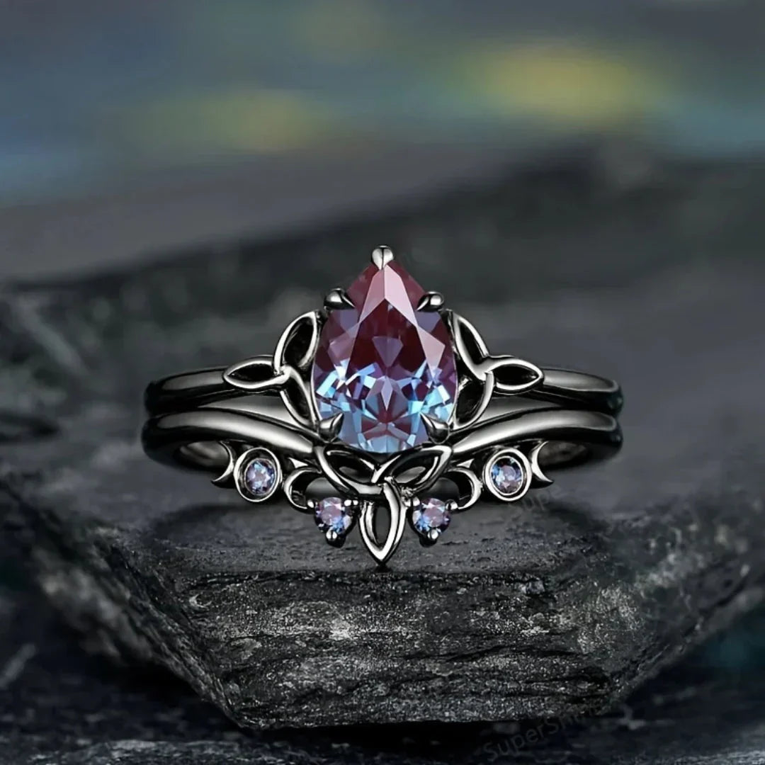 Women's White Gold Amethyst Ring Statement Jewellery Jewelry Gift for Women Weddings Parties Prom and Everyday Wear