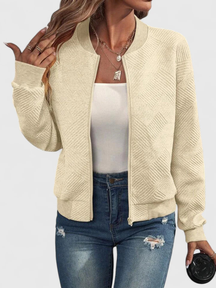 Women's Casual Jacket Relaxed Fit Long Sleeve Zipper Closure Everyday Wear