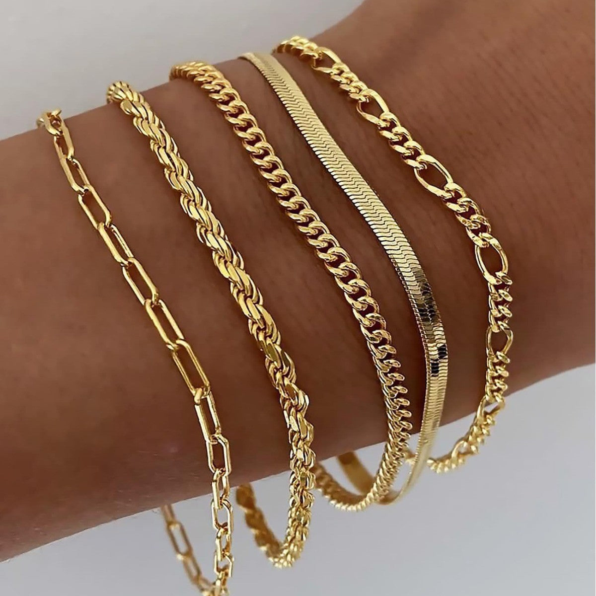 Women's Gold Bracelet Set Statement Jewellery Jewelry Gift for Women Weddings Parties Prom and Everyday Wear