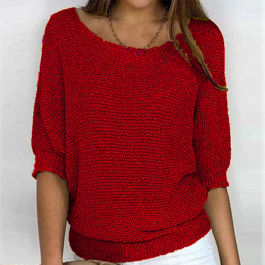 Women's Casual Sweater Relaxed Fit Long Sleeve Crew Neck Everyday Wear