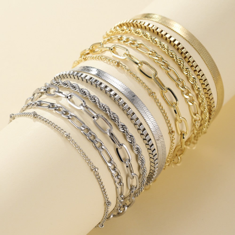 Women's Gold Bracelet Set Statement Jewellery Jewelry Gift for Women Weddings Parties Prom and Everyday Wear