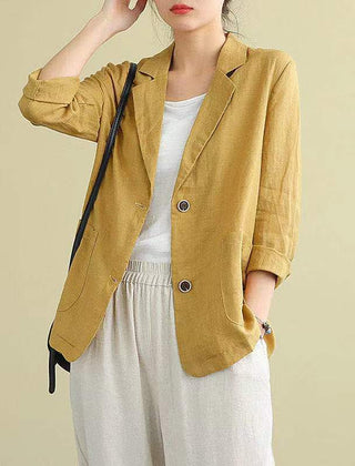 Women's Blazer Notch Lapel Design Patch Pockets Tailored Style Versatile Office Wear