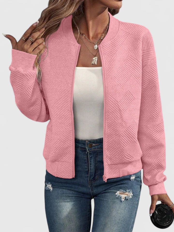 Women's Casual Jacket Relaxed Fit Long Sleeve Zipper Closure Everyday Wear