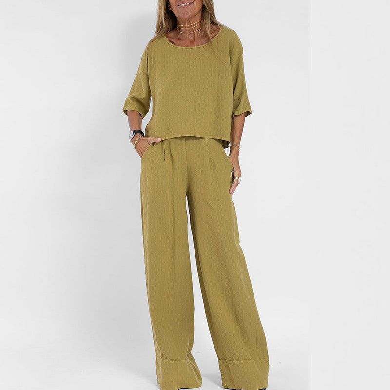 Women's Relaxed-Fit Coordinated Set Outfit for Weddings Parties Holidays Occasions and Everyday Wear