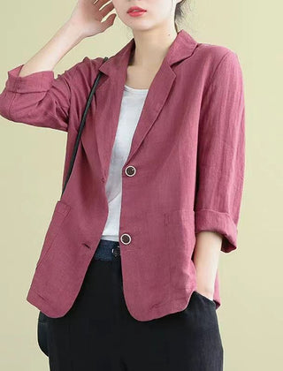 Women's Blazer Notch Lapel Design Patch Pockets Tailored Style Versatile Office Wear