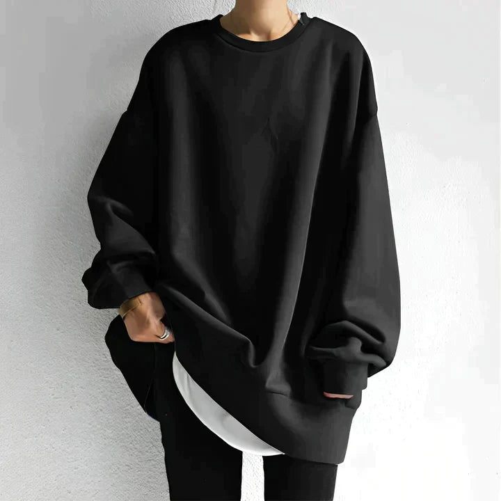 Women's Chic Oversized Sweater Relaxed Fit Long Sleeve Crew Neck Casual Everyday