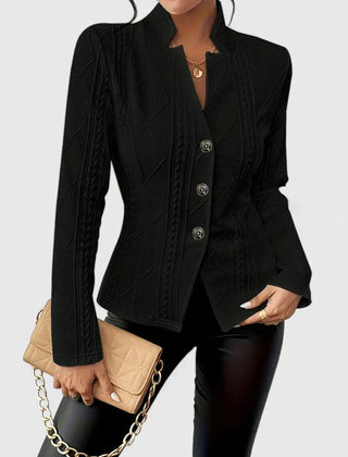 Women's Tailored Blazer Structured Fit Long Sleeve Notched Collar Professional