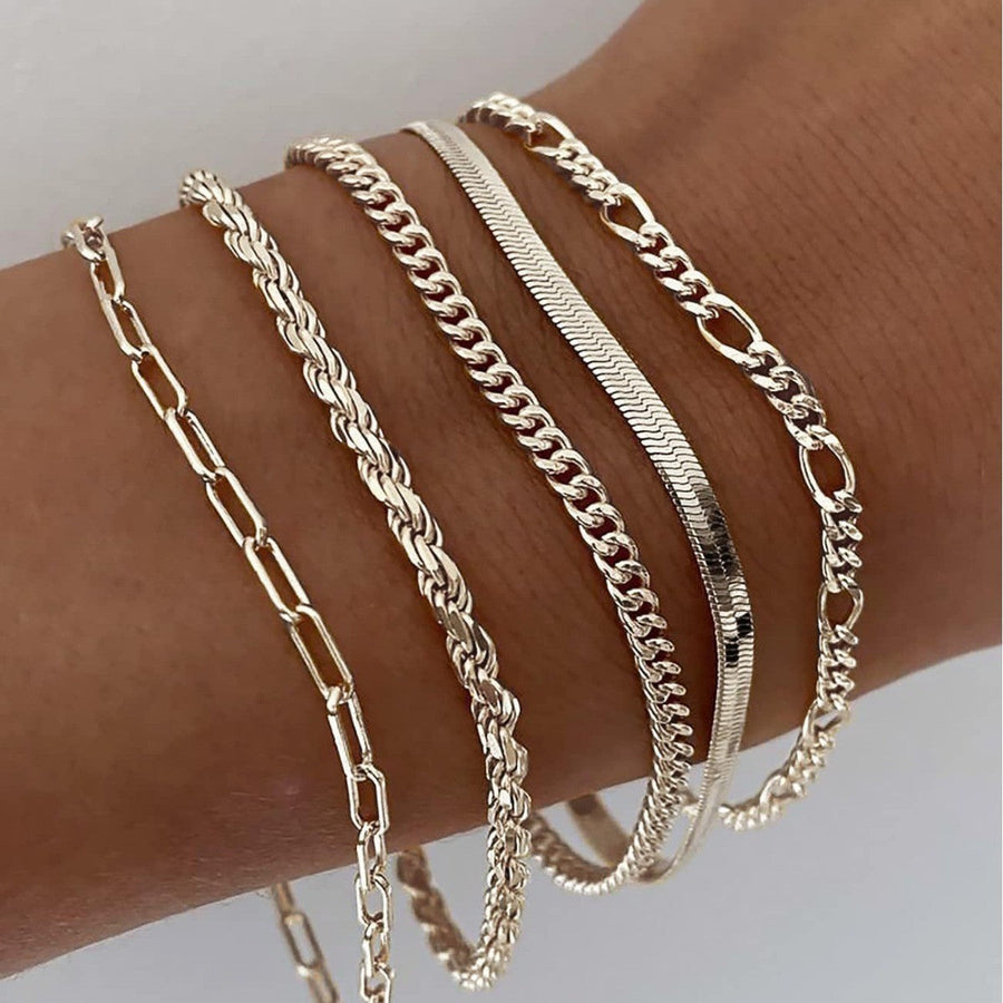 Women's Gold Bracelet Set Statement Jewellery Jewelry Gift for Women Weddings Parties Prom and Everyday Wear