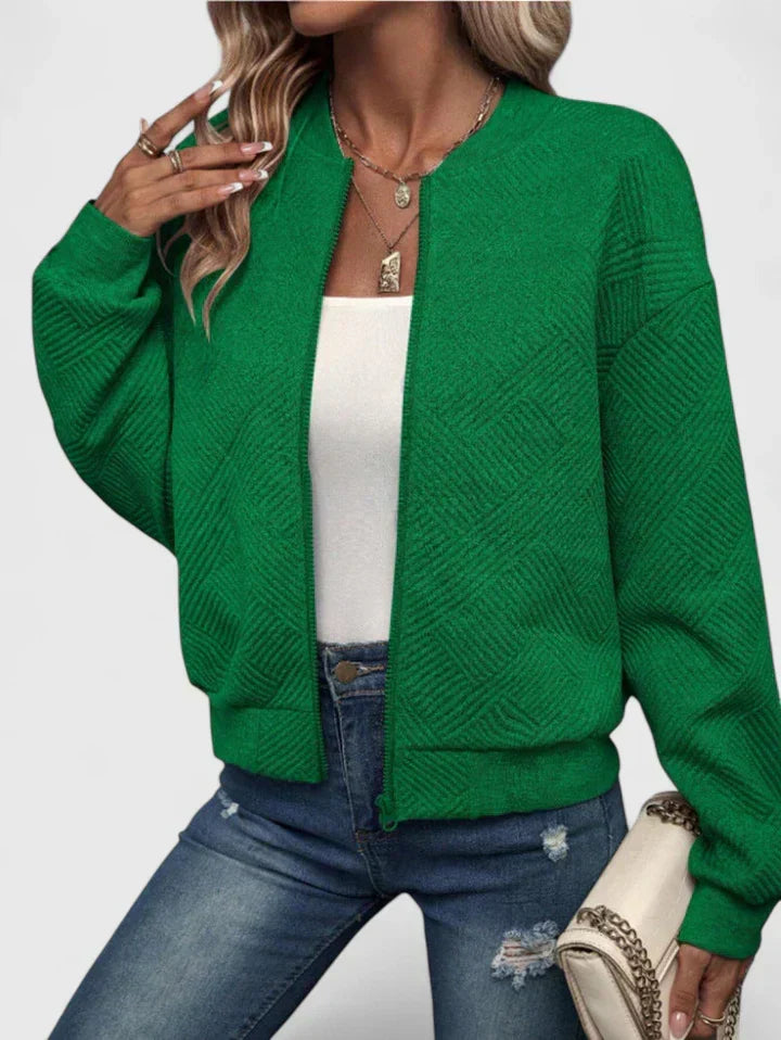 Women's Casual Jacket Relaxed Fit Long Sleeve Zipper Closure Everyday Wear