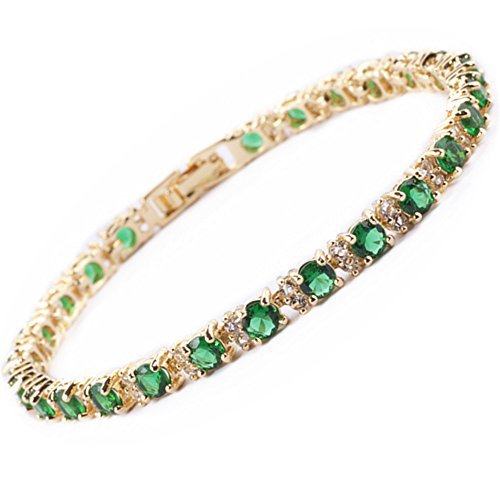 Women's Gold Trio Tennis Bracelet Statement Jewellery Jewelry Gift for Women Weddings Parties Prom and Everyday Wear