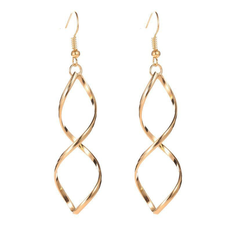 Women's Gold Spiral Earrings Statement Jewellery Jewelry Gift for Women Weddings Parties Prom and Everyday Wear