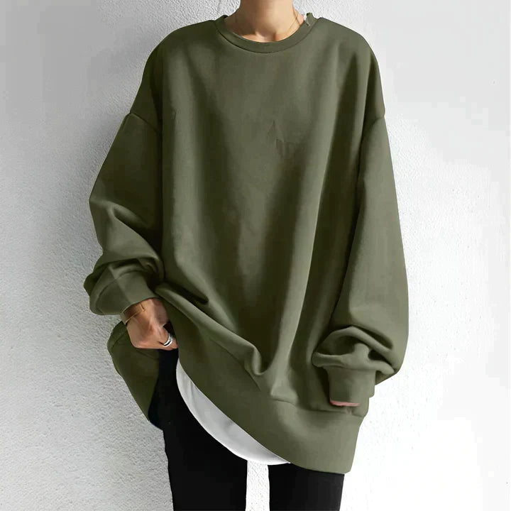 Women's Chic Oversized Sweater Relaxed Fit Long Sleeve Crew Neck Casual Everyday