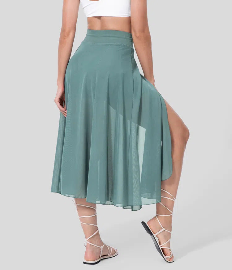 Women's High-Waisted Tulle Skirt Layered Flowy Midi Dressy Occasion