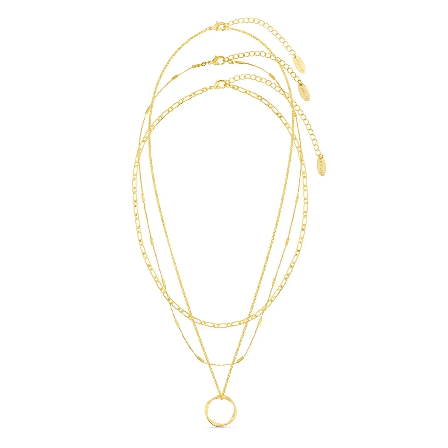 Women's Gold Three Row Necklace Statement Jewellery Jewelry Gift for Women Weddings Parties Prom and Everyday Wear