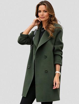 Women's Elegant Long Coat Tailored Fit Classic Style Versatile Outerwear