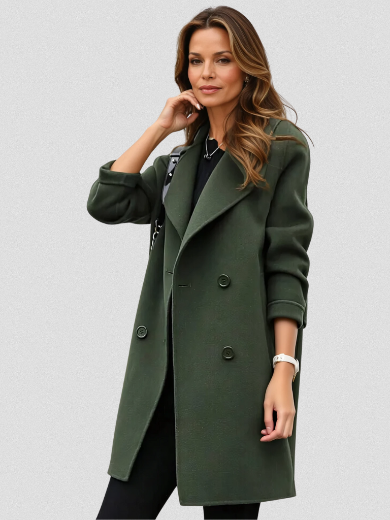 Women's Elegant Long Coat Tailored Fit Classic Style Versatile Outerwear